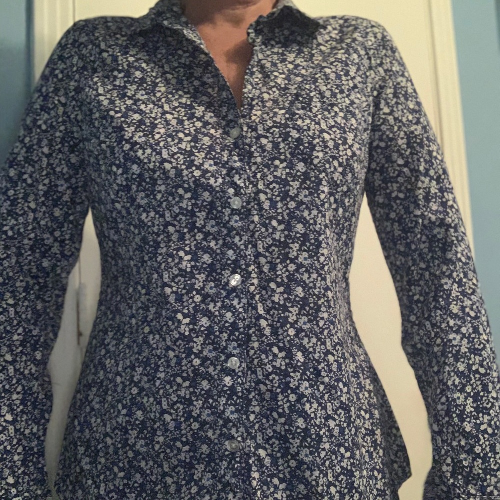 Long sleeve, button up blouse.